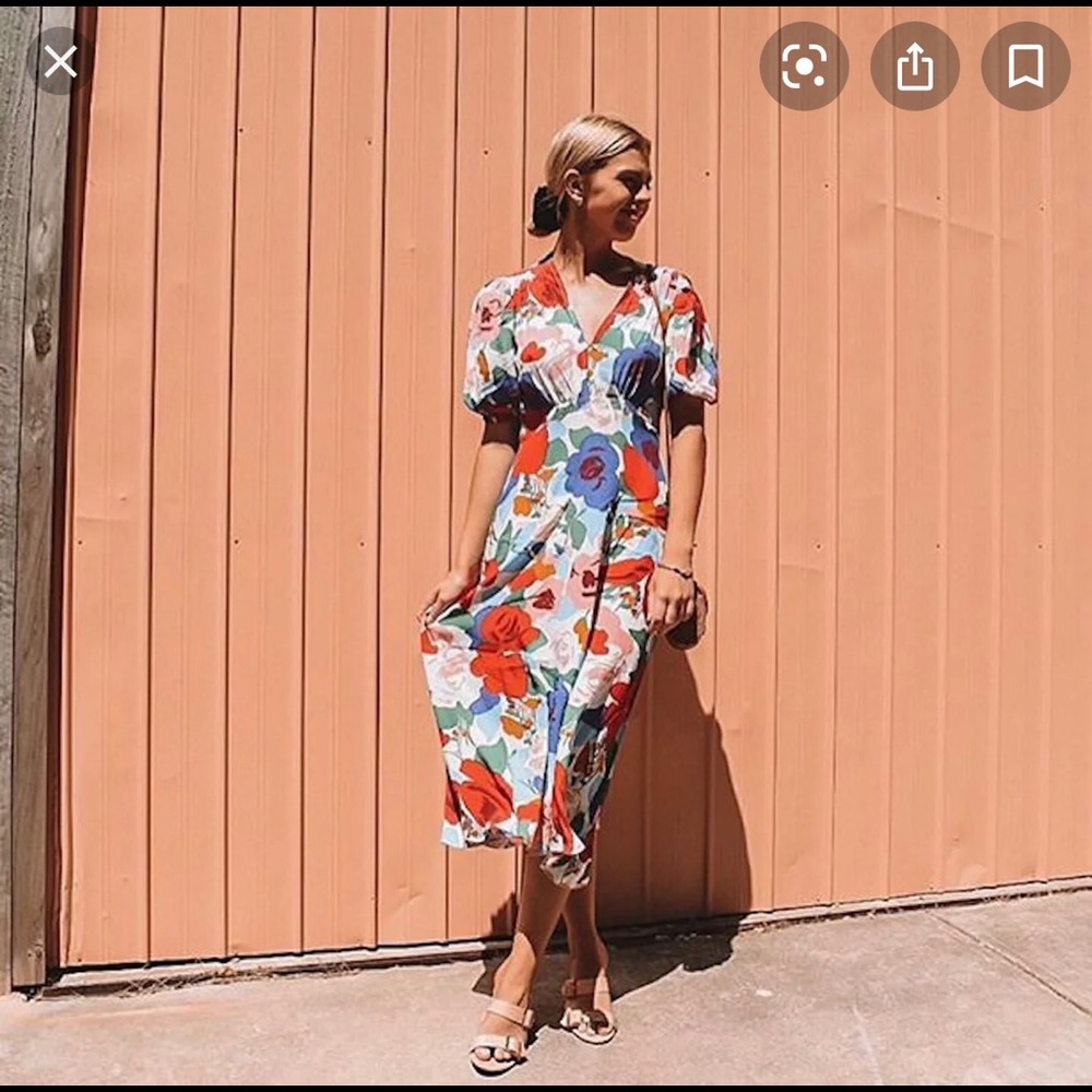 Faithfull the brand floral midi dress US size 4